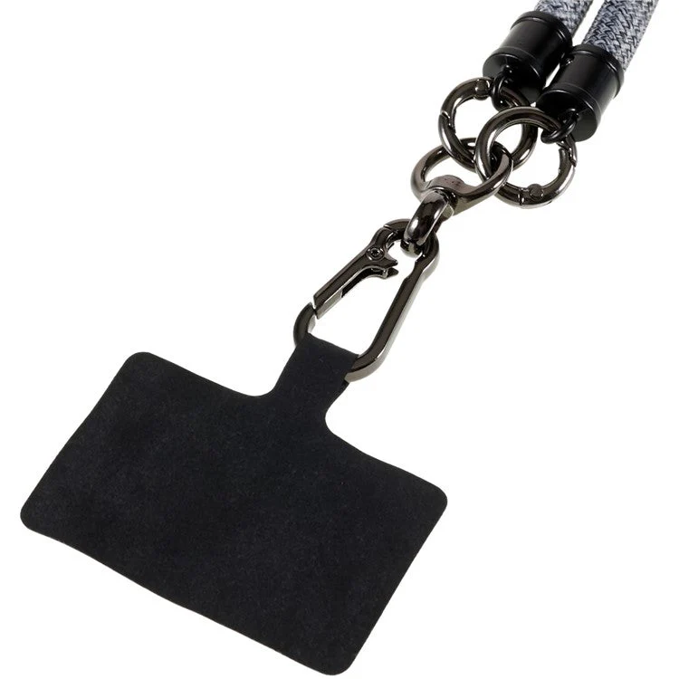 1.2m Thicken Mobile Phone Neck Shoulder Strap Anti-lost Phone Round Lanyard with Tether Tab - Dark Grey - Image 2