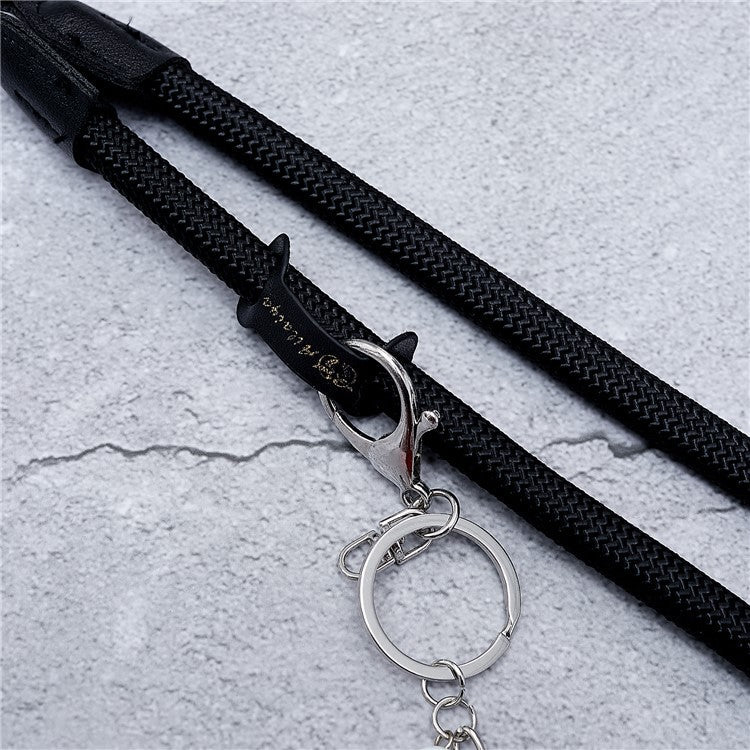1.2m Universal Cell Phone Lanyard Metal Hook Thicken Neck Rope Crossbody Strap with Transparent Patch - Black - Image 5