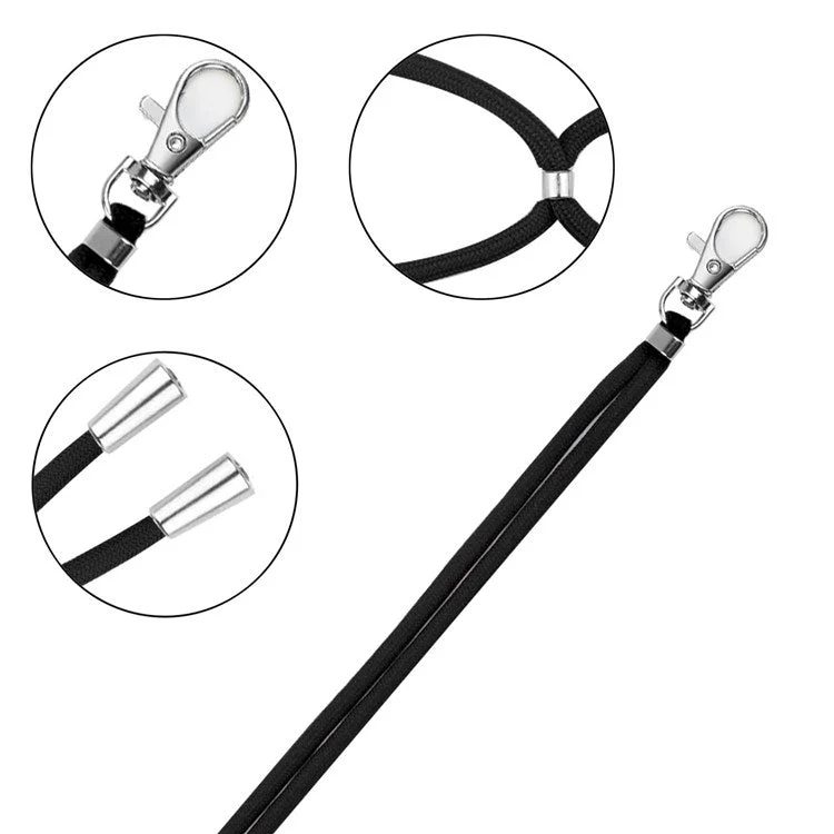 1.5m Universal Crossbody Body Phone Lanyard with Patch Adjustable Shoulder Strap Cellphone Neck Strap - Black - Image 3