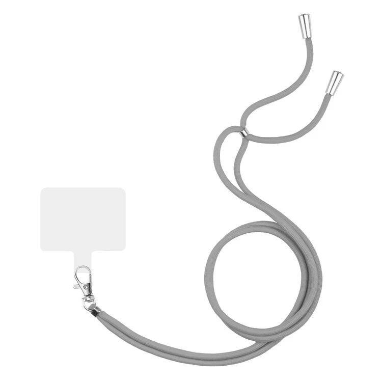 1.5m Universal Crossbody Body Phone Lanyard with Patch Adjustable Shoulder Strap Cellphone Neck Strap - Grey