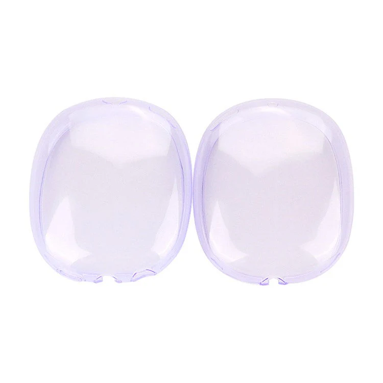 1 Pair For AirPods Max 2024 (USB-C) / Max Ear Pad TPU Case Sleeve Clear Design Headphone Earpad Cover - Transparent Purple