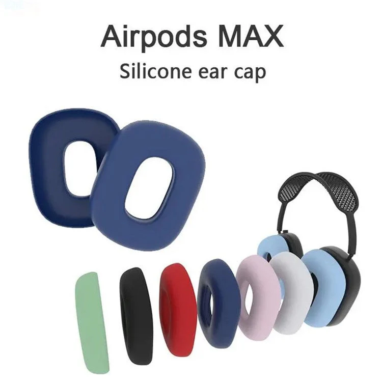 1 Pair for AirPods Max 2024 (USB-C) / Max Headphone Silicone Ear Cap Cover Earpad Protective Shell - Black - Image 5