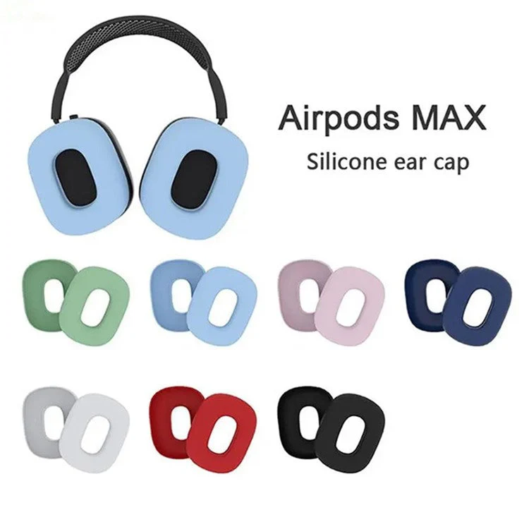 1 Pair for AirPods Max 2024 (USB-C) / Max Headphone Silicone Ear Cap Cover Earpad Protective Shell - Dark Blue - Image 4