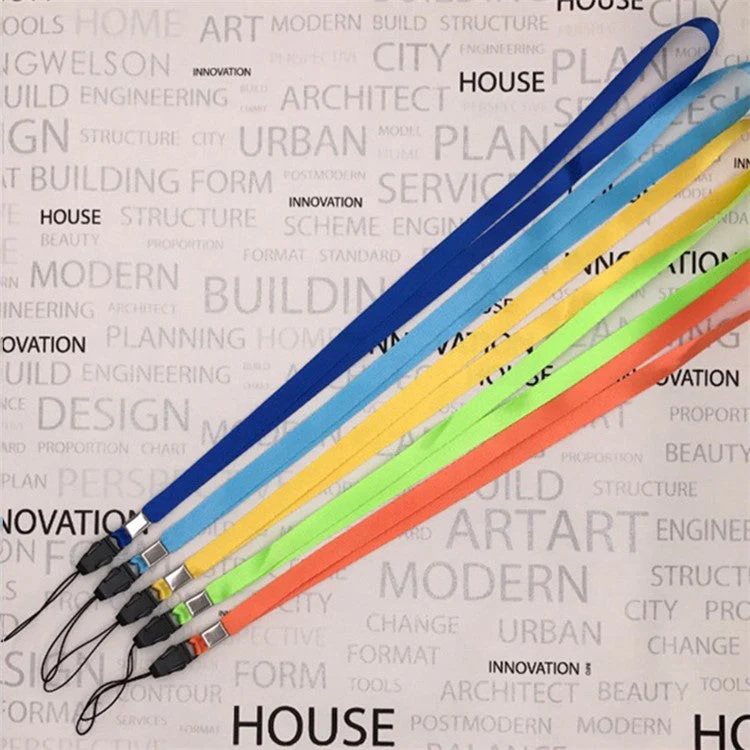 100Pcs Neck Straps 39cm+7.5cm Universal Nylon Cell Phone Lanyards Phone Charm - Red - Image 4