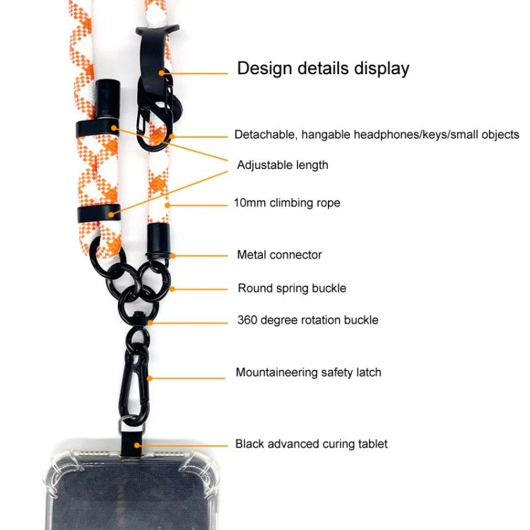 10mm Thick Rope Adjustable Polyester Neck / Shoulder Lanyard Phone Carrying Strap - Style 24 - Image 2