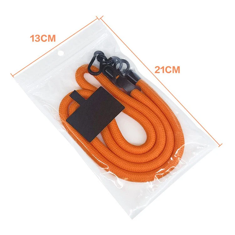 10mm Universal Phone Lanyard Neck Strap Polyester Hanging Rope with Tether Tab - Pink+Apricot - Image 4