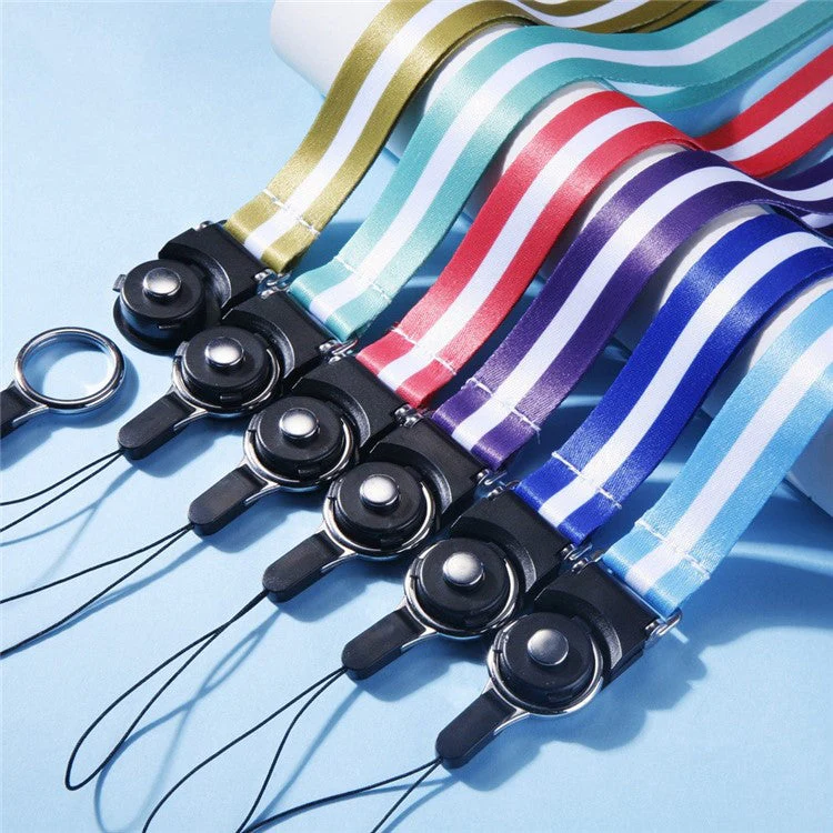 10Pcs / Pack Detachable Finger Ring Lanyard Rotating Buckle Mobile Phone Name Tag Neck Strap - Grape Purple - Image 4