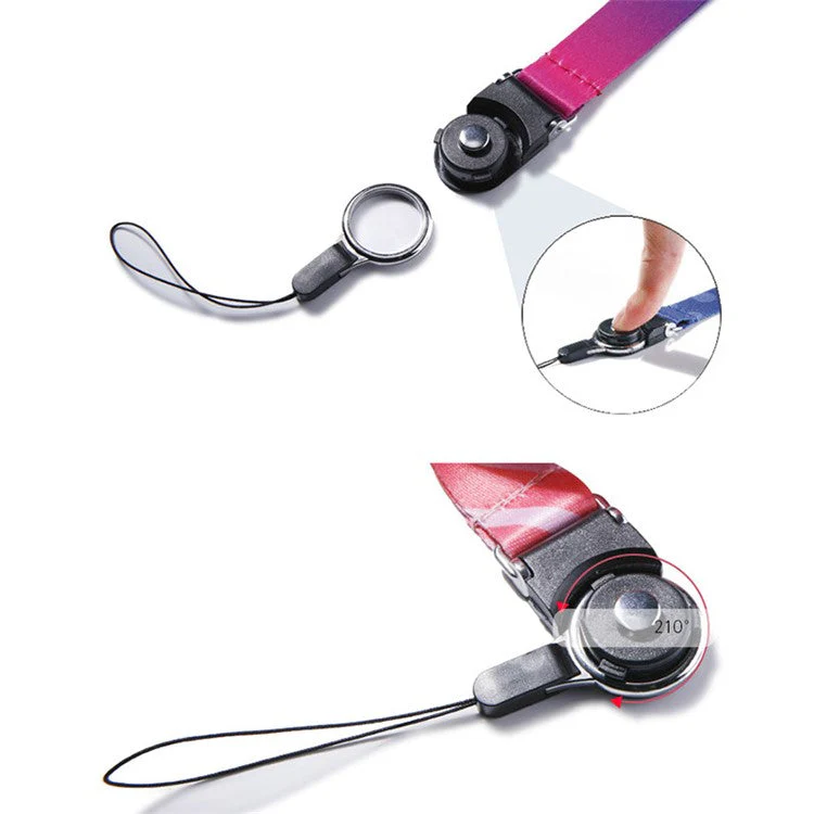 10Pcs / Pack Detachable Finger Ring Lanyard Rotating Buckle Mobile Phone Name Tag Neck Strap - Sky Blue - Image 2