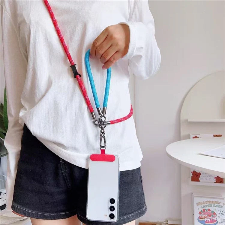 150cm 2 in 1 Long Short Lanyard Phone Crossbody Strap with Tether Tab, Diameter: 8mm - Style T - Image 4