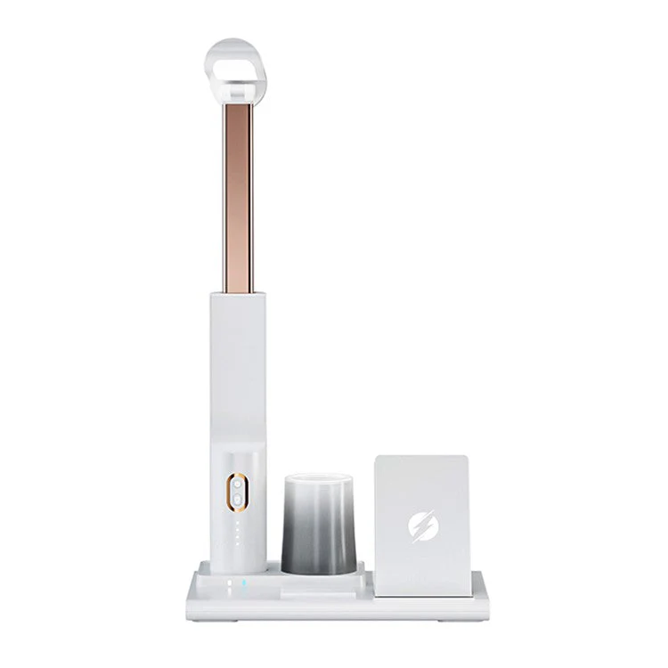 15W Fast Charging Wireless Charger Multifunctional Folding Charging Station with 3-Mode Lamp - White - Image 2