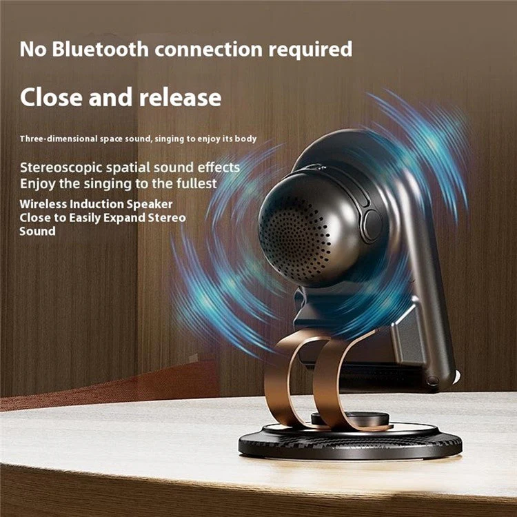 15W Wireless Charger Phone Holder Multifunctional Rotating Phone Charging Stand with Sensor Speaker - Image 5