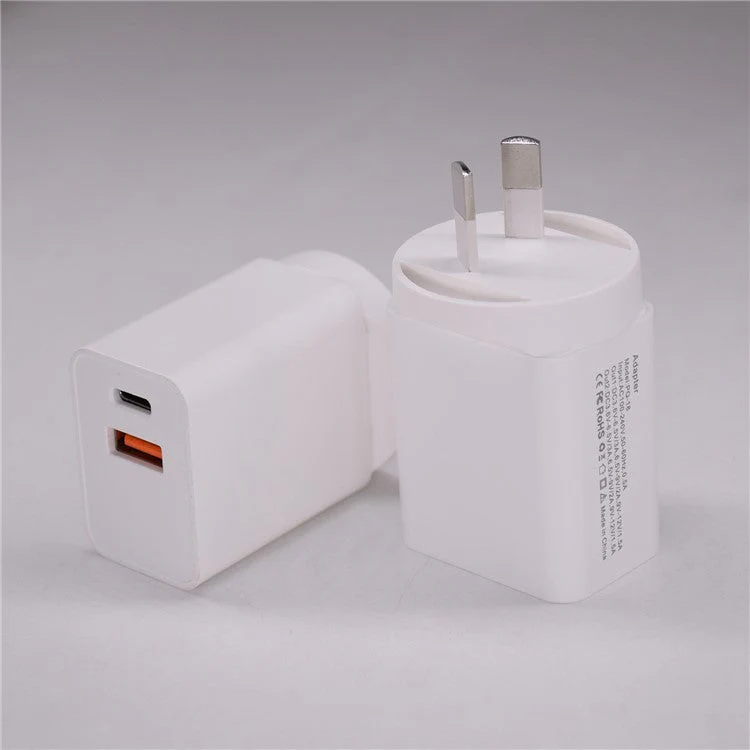 18W USB + Type-C Dual Ports Quick Charge Travel Charger - AU Plug - Image 2