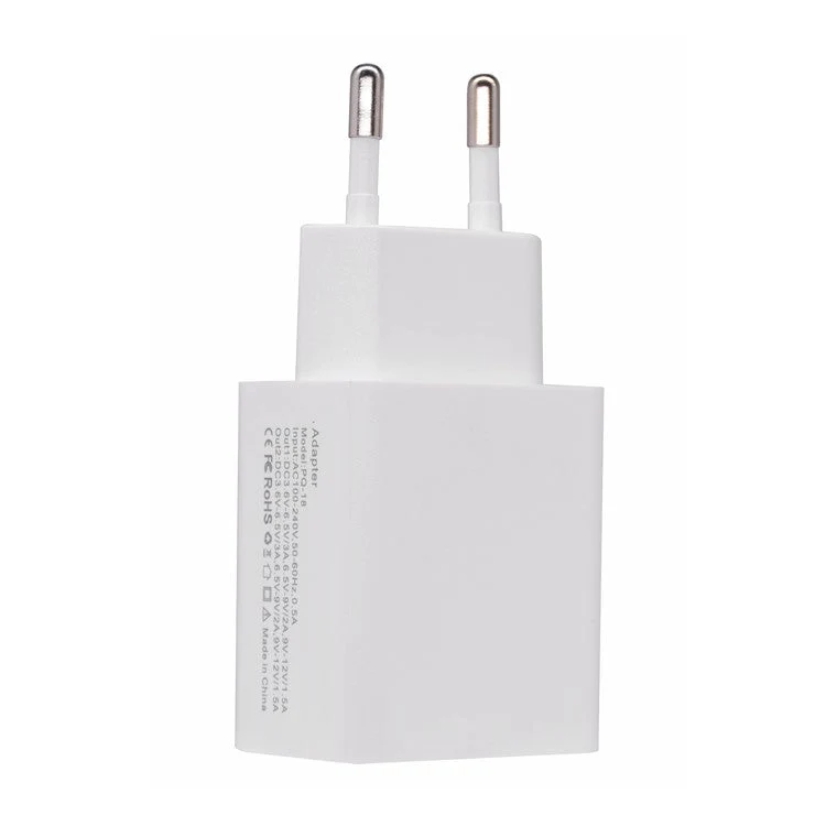 18W USB + Type-C Dual Ports Quick Charge Travel Charger - EU Plug - Image 5