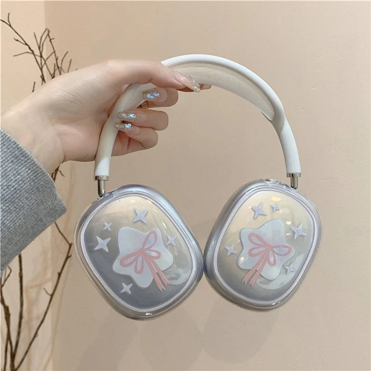 1Pair Protective Case for AirPods Max 2024 (USB-C) / Max Headphone Drop-Resistance TPU Sleeve - Bowknot - Image 3