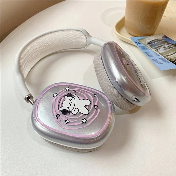 1Pair Protective Case for AirPods Max 2024 (USB-C) / Max Headphone Drop-Resistance TPU Sleeve - Music Cat - Image 5