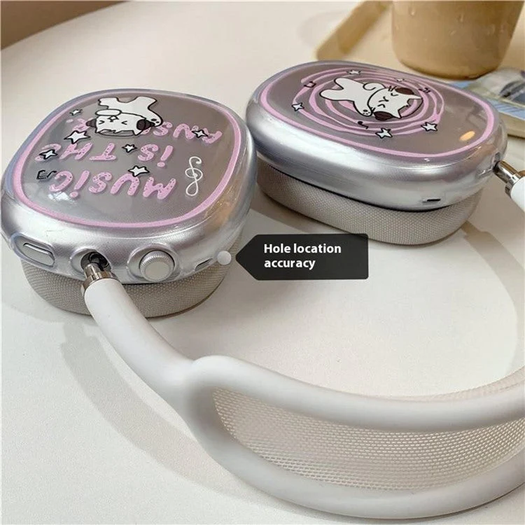 1Pair Protective Case for AirPods Max 2024 (USB-C) / Max Headphone Drop-Resistance TPU Sleeve - Music Cat - Image 6