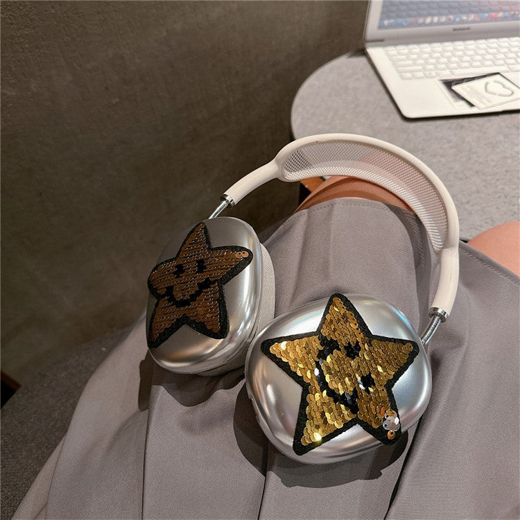 1Pair Protective Case for AirPods Max 2024 (USB-C) / Max Headset TPU Sleeve Star Electroplated - Gold - Image 4