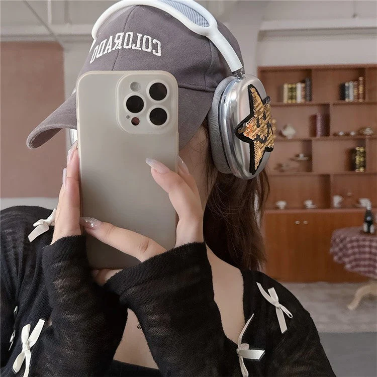 1Pair Protective Case for AirPods Max 2024 (USB-C) / Max Headset TPU Sleeve Star Electroplated - Gold - Image 6