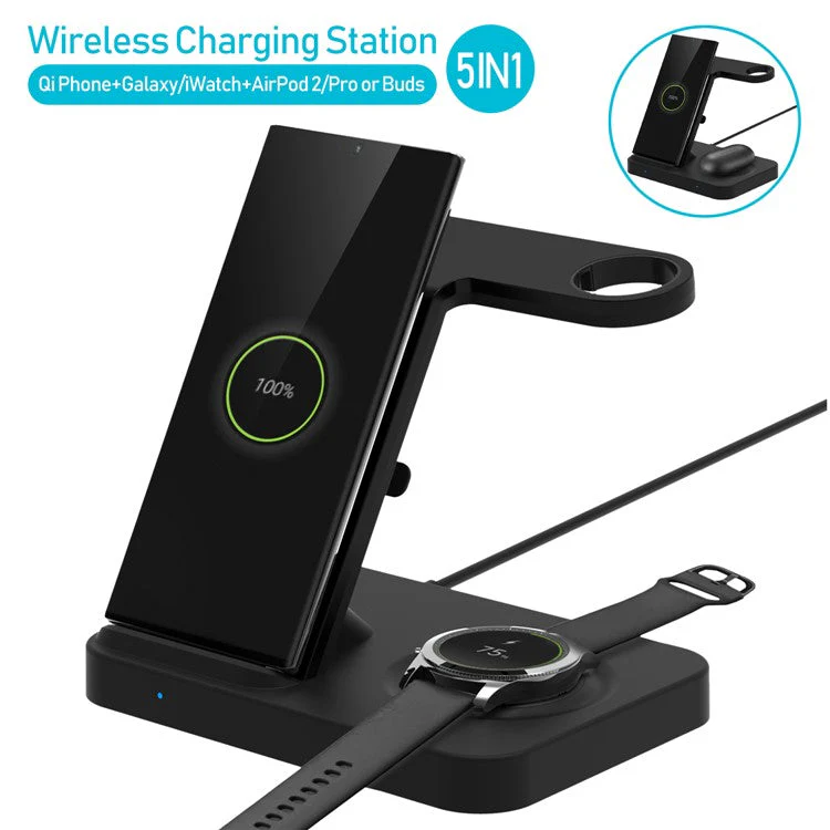 2-in-1 Fast Charging Smart Wireless Charger for Apple Samsung Smartphone Earphone Watch - Image 3