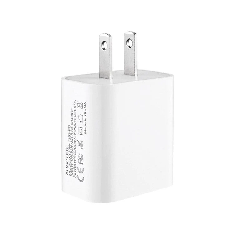 20W PD Intelligent Quick Charging Wall Charger Portable Travel Charger for iPhone Huawei Xiaomi Samsung Mobile Phones [US Plug] - Image 2