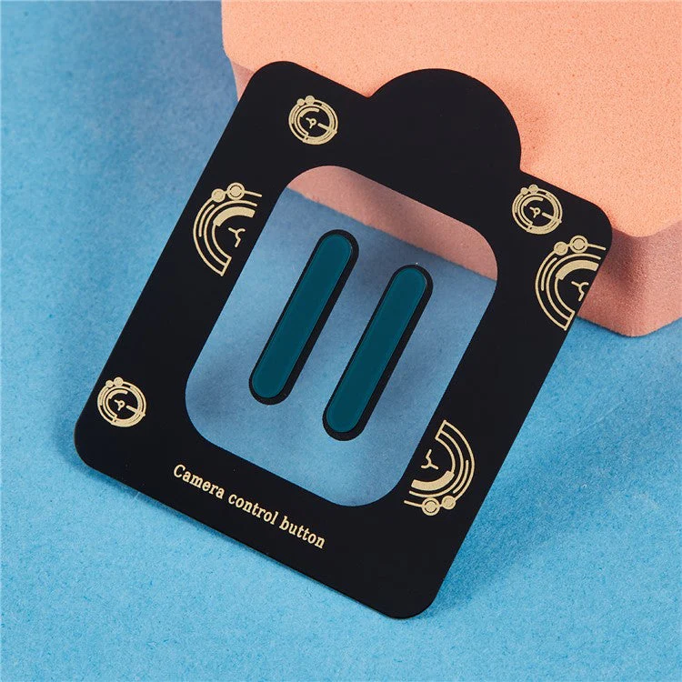 2Pcs Camera Touch Button Protector For iPhone 16  /  16 Plus  /  16 Pro  /  16 Pro Max Tempered Glass Film - Blackish Green - Image 3