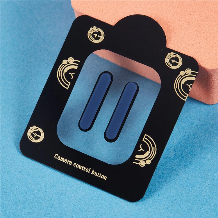 2Pcs Camera Touch Button Protector For iPhone 16 / 16 Plus / 16 Pro / 16 Pro Max Tempered Glass Film - Dark Blue - Image 3