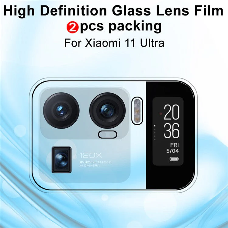 2Pcs/Pack IMAK Full Coverage High Definition Camera Lens Protective Glass Film for Xiaomi Mi 11 Ultra - Image 4