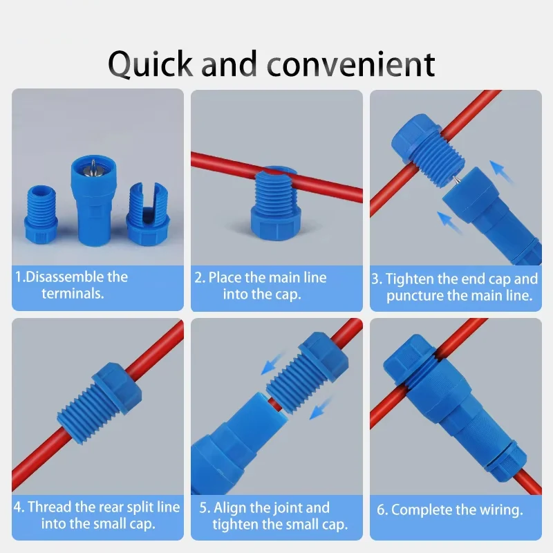 2pcs /Pack Stripping-free Thimble T-shaped Connector Downlight Wiring-free Connector(Red) - Image 8