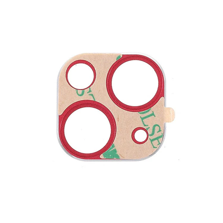 2Pcs/Set Aluminum Alloy Wear-resistant Precise Cutout Durable Camera Lens Protectors for iPhone 13 6.1 inch/13 mini 5.4 inch - Red - Image 3
