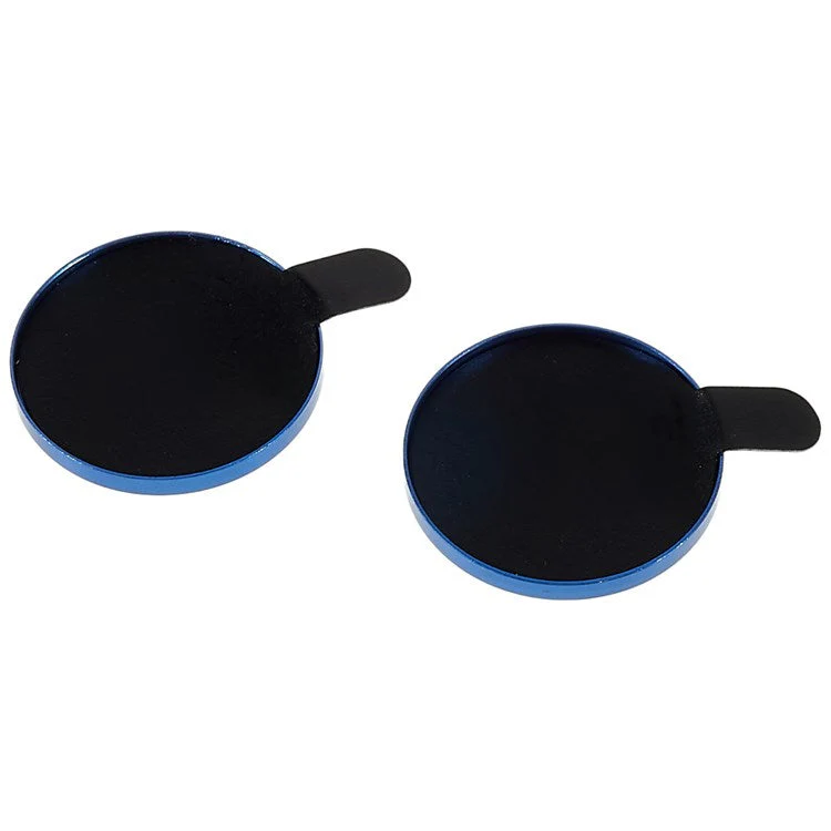 2Pcs / Set for iPhone 14 6.1 inch / 14 Plus 6.7 inch Glitter Rhinestone Camera Lens Protector Metal Ring Tempered Glass Lens Fim - Colorful Blue - Image 2