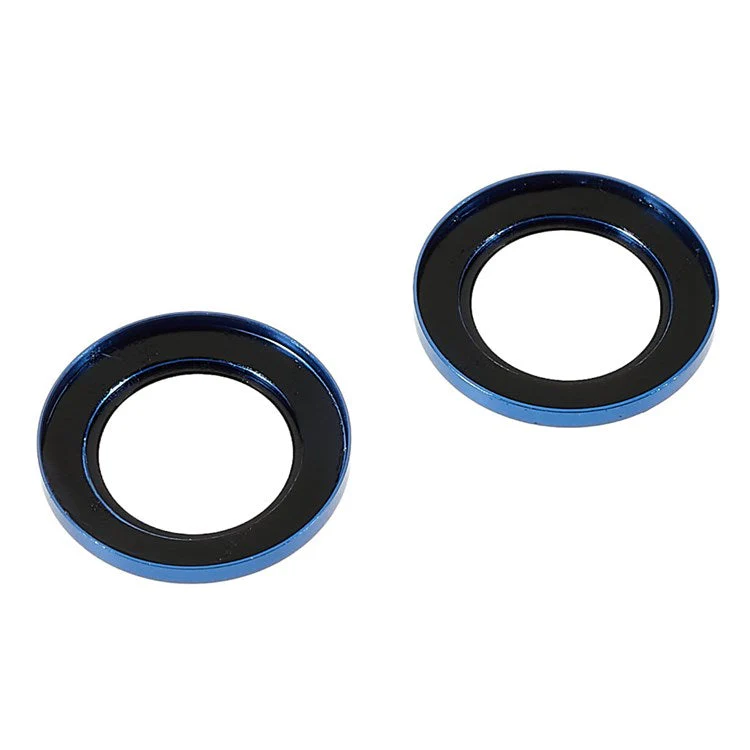 2Pcs / Set for iPhone 14 6.1 inch / 14 Plus 6.7 inch Glitter Rhinestone Camera Lens Protector Metal Ring Tempered Glass Lens Fim - Colorful Blue - Image 4