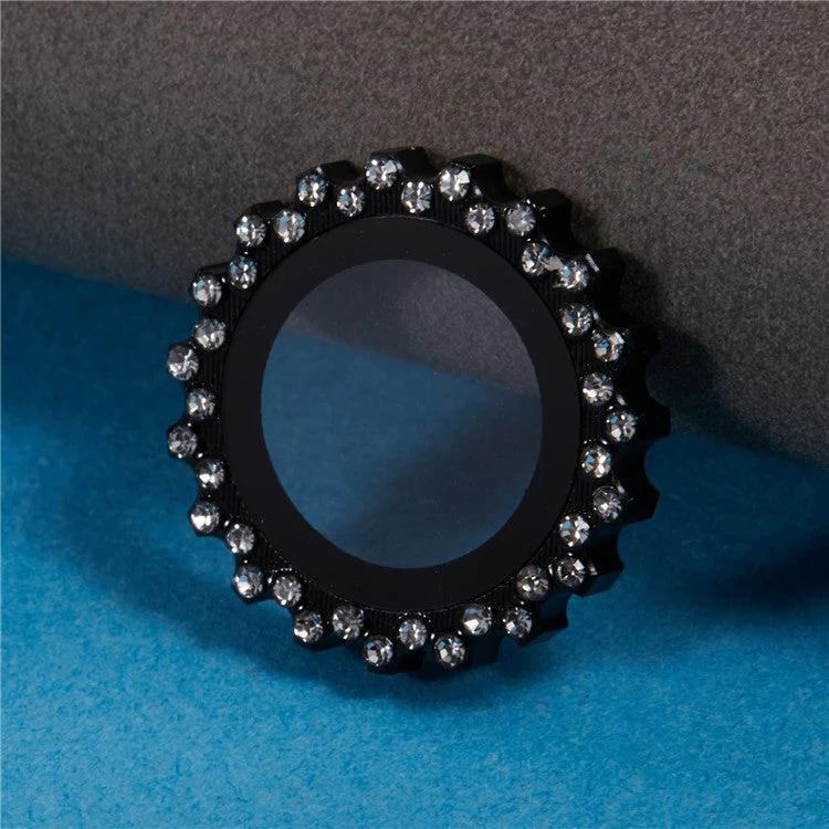 2Pcs / Set For iPhone 16 / 16 Plus Camera Lens Protector Gear Shape Rhinestone Decor Corning Gorilla Glass Lens Film - Black - Image 6