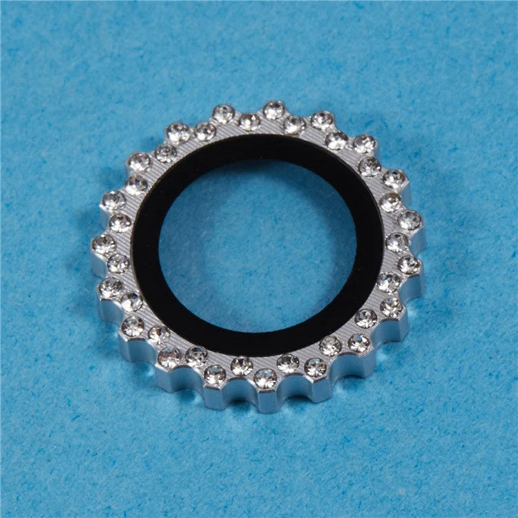 2Pcs / Set For iPhone 16 Plus / 16 Camera Lens Protector Gear Shape Rhinestone Decor Corning Gorilla Glass Lens Film - Silver - Image 5