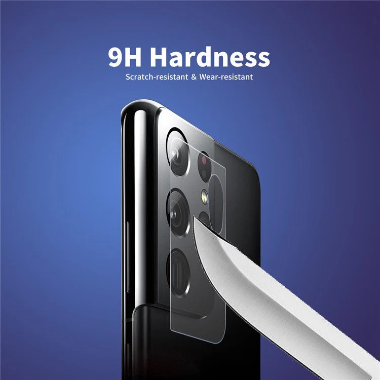 2PCS/Set HAT PRINCE Super Thin 0.2mm 9H 2.15D Ultra Clear Arc Edge Tempered Glass Camera Lens Protection Film for Samsung Galaxy S21 Ultra 5G - Image 4