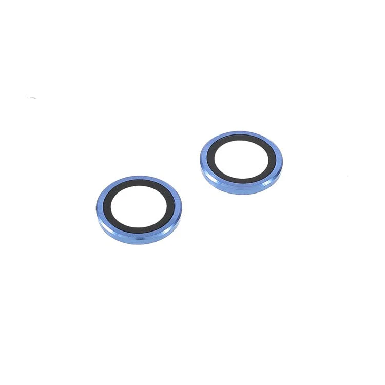 2pcs/Set Monochrome Design AGC Glass Camera Lens Protector Film Guard for iPhone 13/13 mini - Blue - Image 3