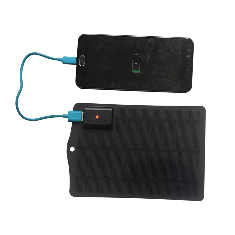 3.5W 5V Solar Panel Phone Fan Flashlight Charger with USB Output Port - Black - Image 3