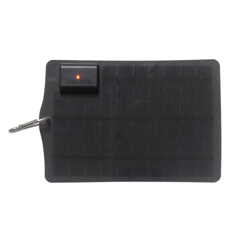 3.5W 5V Solar Panel Phone Fan Flashlight Charger with USB Output Port - Black - Image 4
