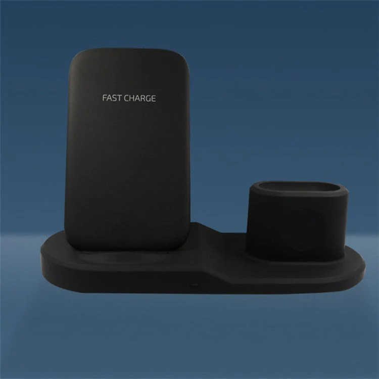 3-in-1 Charging Dock Multi-function Wireless Charger Charging Station - Black - Image 4