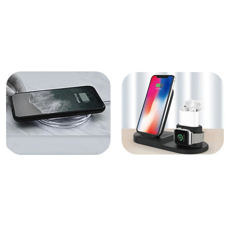 3-in-1 Charging Dock Multi-function Wireless Charger Charging Station - Black - Image 7
