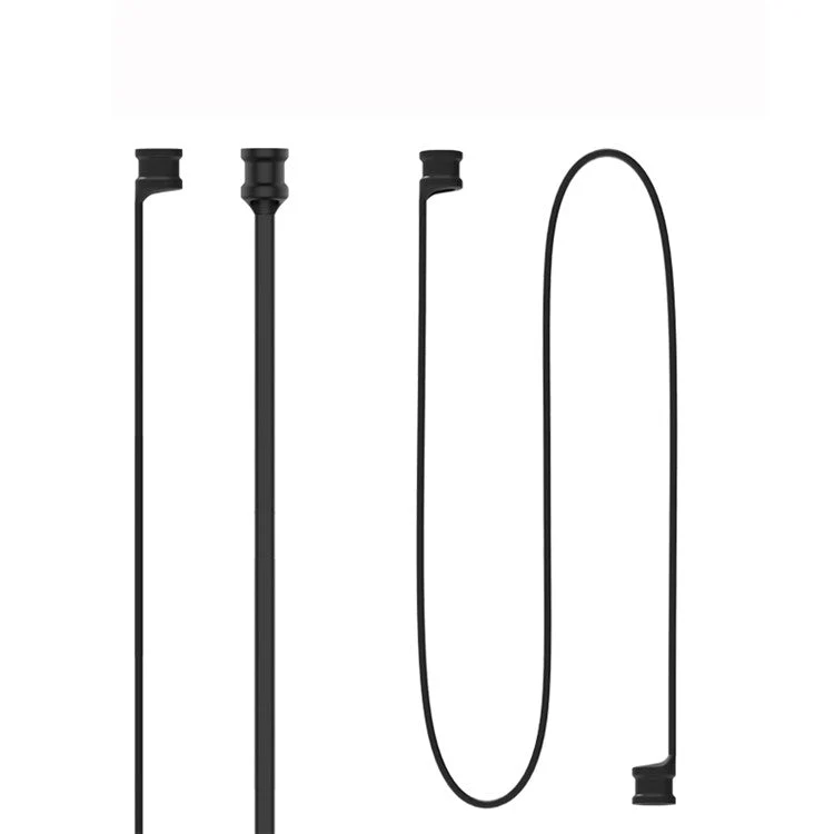 3-in-1 Set for Xiaomi Air Bluetooth Headphone [Silicone Case + Neck Straps + Carabiner] - Black - Image 2