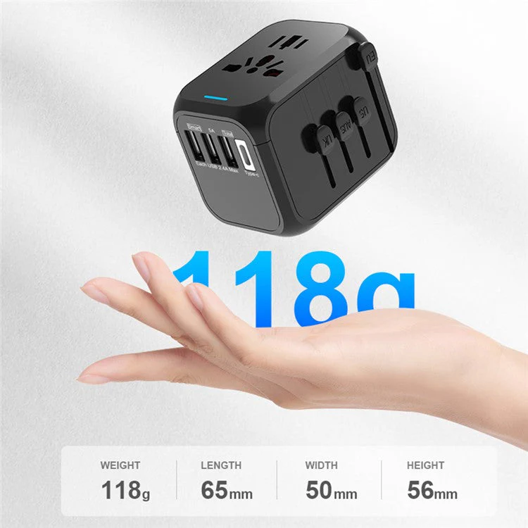 309BT Multi-functional Travel Adapter Smart Wall Charger AC Plug Adaptor with Indicator Light - White - Image 6
