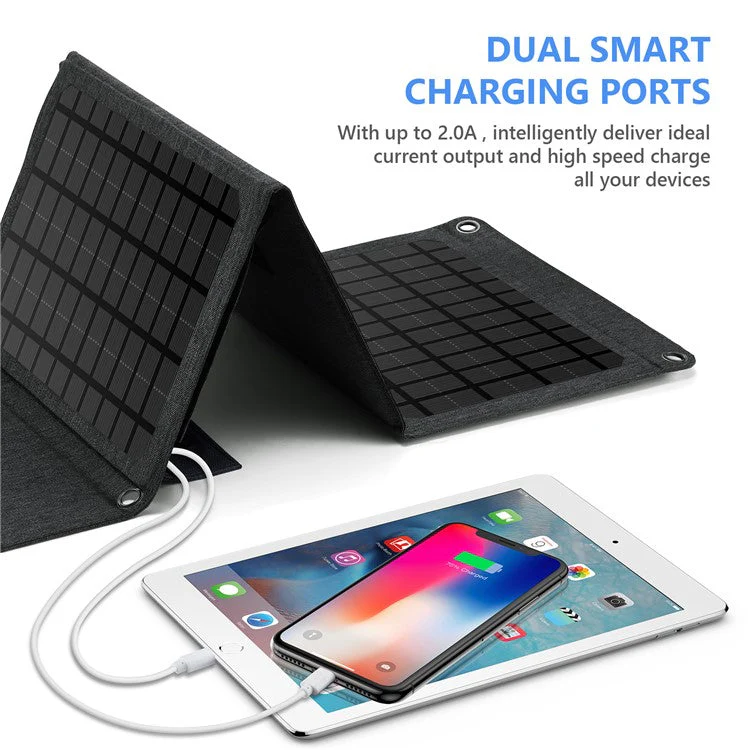 30W Foldable Solar Panel Dual USB 5-Folding Solar Panel Charger for Mobile Phone Camping Hiking - Image 4