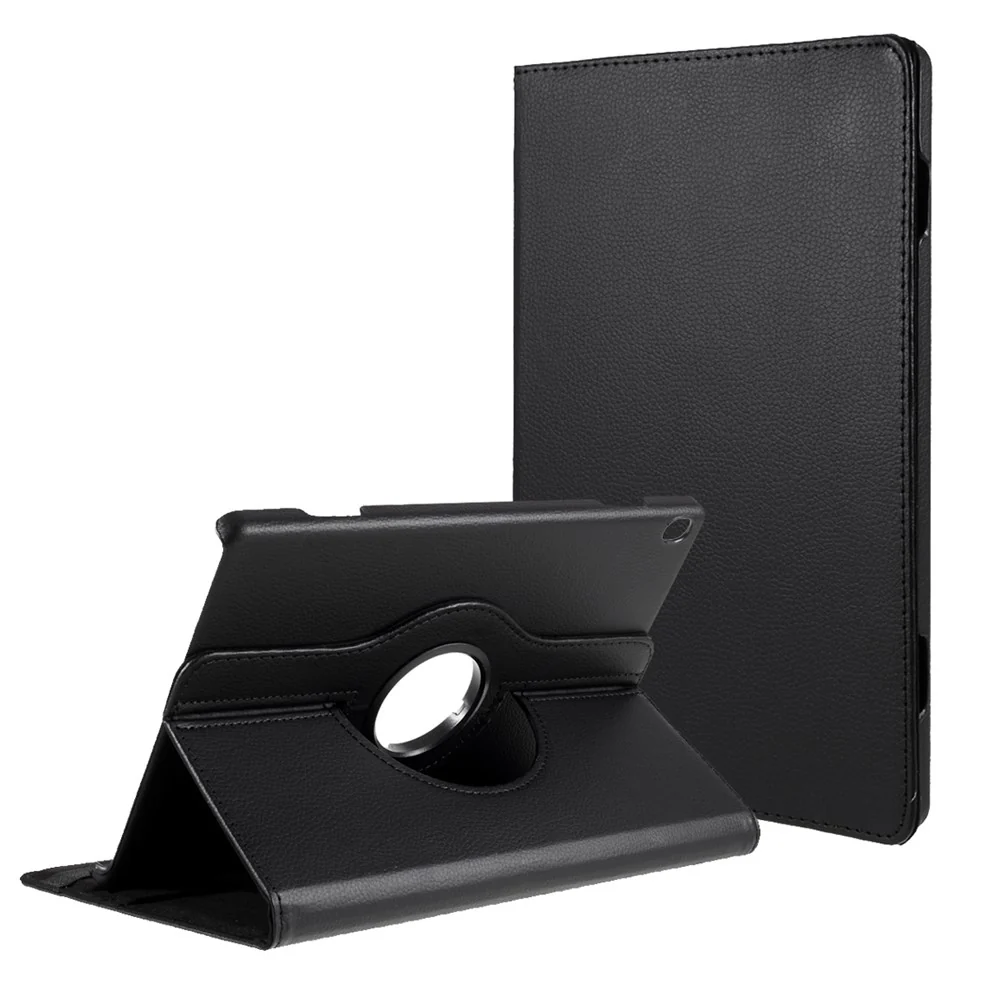 360 Degrees Rotating Stand Leather Case for Lenovo Tab M10 - Black