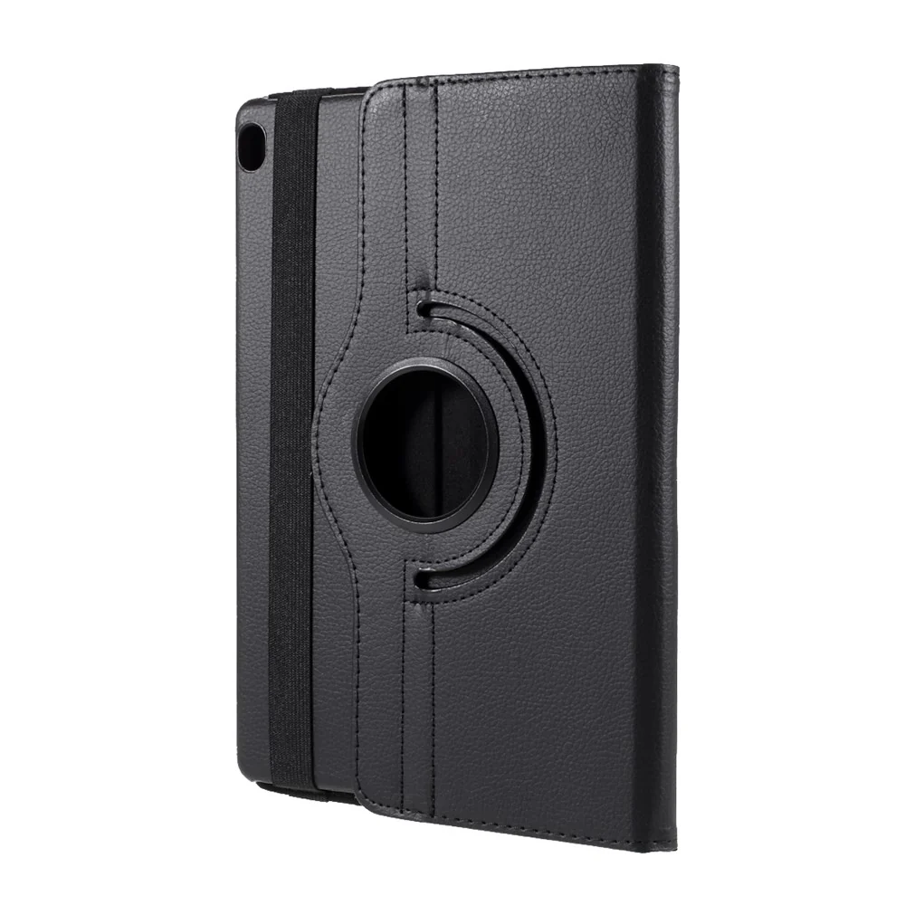 360 Degrees Rotating Stand Leather Case for Lenovo Tab M10 - Black - Image 2