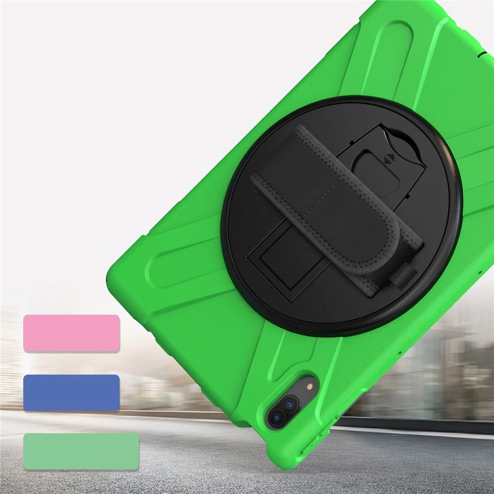 360° Rotary Kickstand Design PC + Silicone Tablet Case Shell for Lenovo Tab P11 Pro TB-J706F - Green - Image 4
