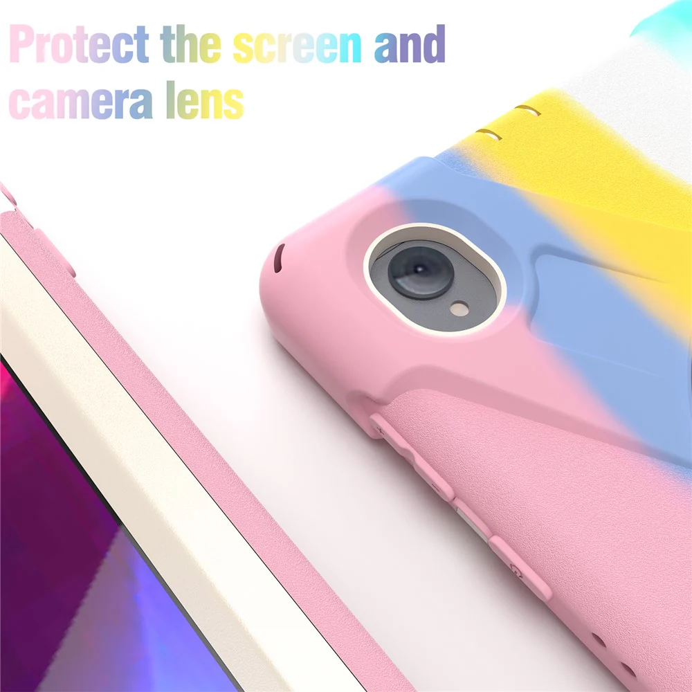 360° Swivel Kickstand PC + Silicone Case for Lenovo Tab M10 Plus (2020) / K10 (2021) TB-X606F / 606X / X6C6F / X6C6X / X6C6NBF - Colored Pink - Image 6