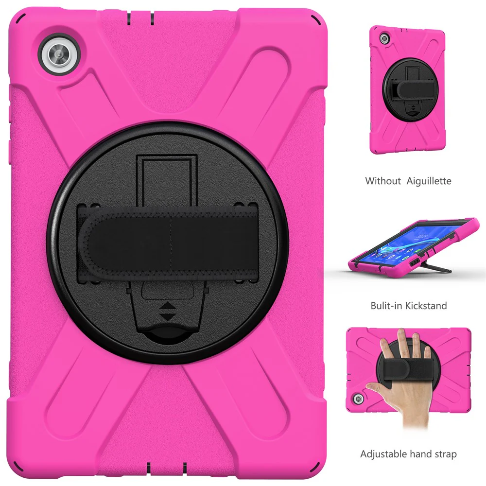 360° Swivel Kickstand  PC + Silicone Tablet Case Shell for Lenovo M10 X306X - Rose - Image 2