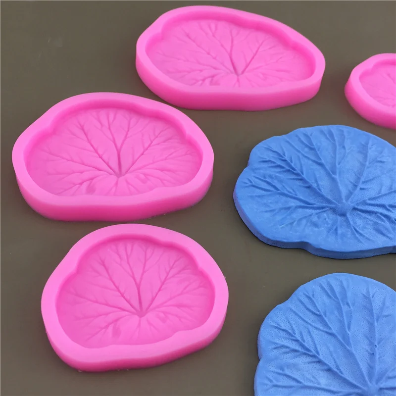 3pcs Lotus Leaf Silicone Epoxy Fondant Decoration Mold, Size: Small - Image 3