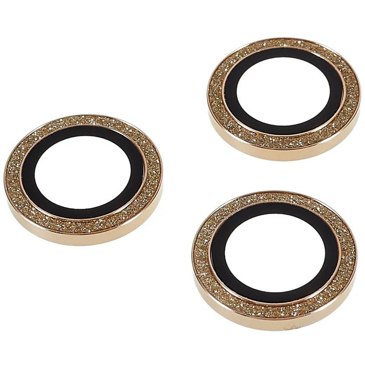 3Pcs / Set for iPhone 14 Pro 6.1 inch / 14 Pro Max 6.7 inch Rhinestone Camera Lens Protector Anti-scratch Tempered Glass Lens Cover - Gold - Image 3