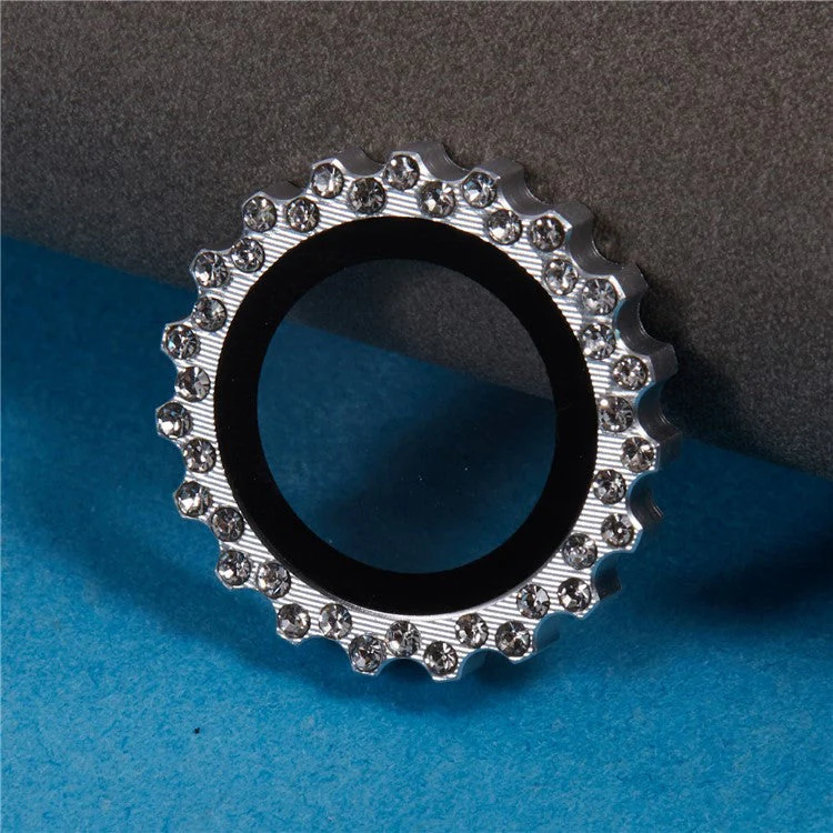 3Pcs / Set For iPhone 16 Pro Max Camera Lens Protector Gear Shape Rhinestone Decor Corning Gorilla Glass Lens Film - Silver - Image 4